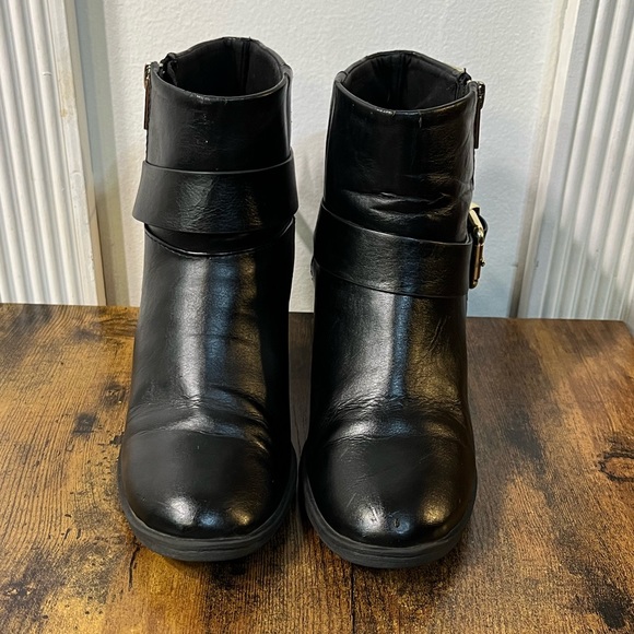 H&M Divided Black Boots with Gold Buckles - Picture 2 of 7